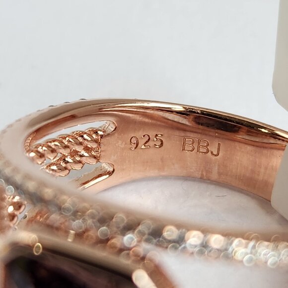 NIB HUGE 4.12ctw Blush Pink Zircon 18K RG over 925 Ring Size 9 - Picture 12 of 12